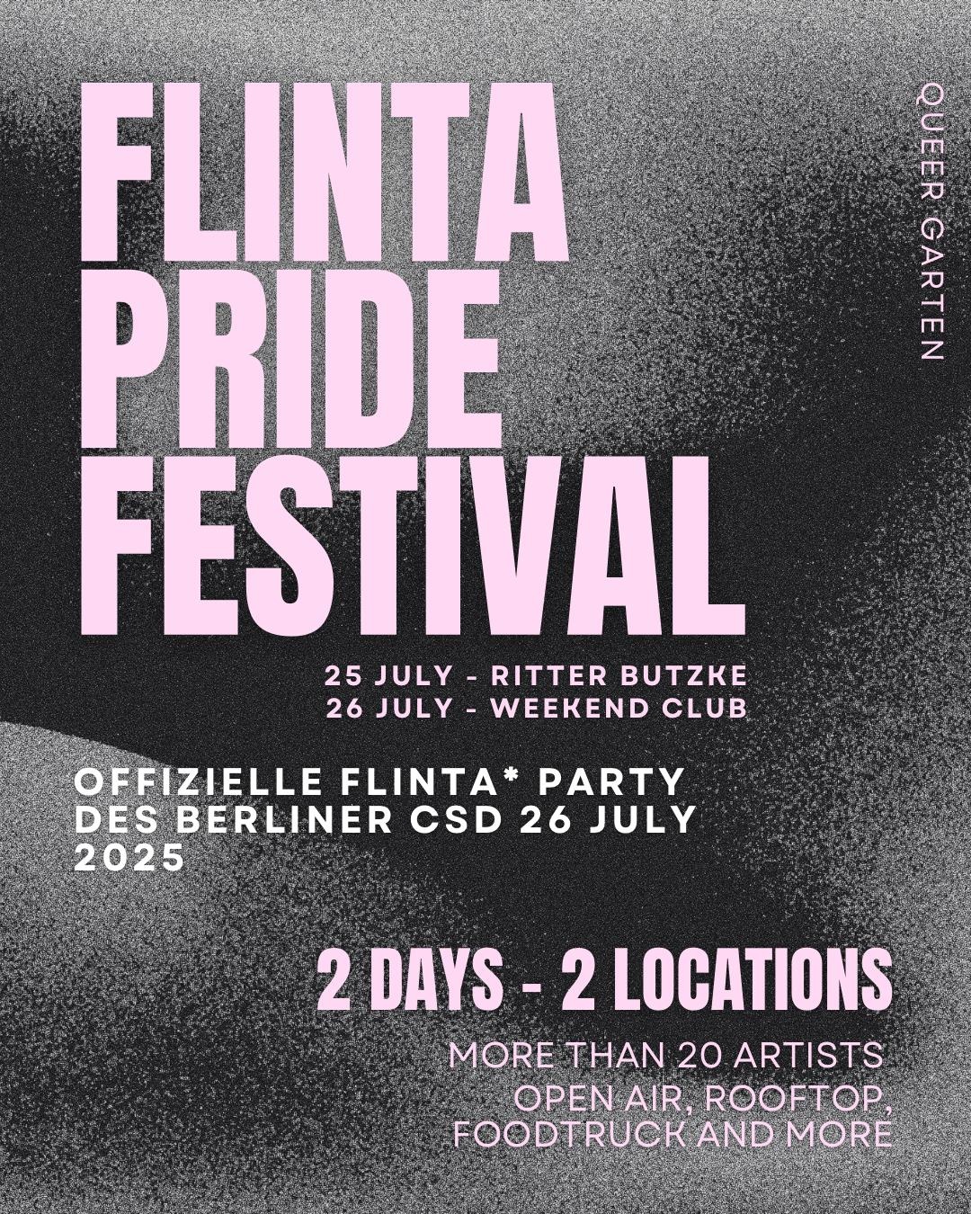 FLINTA Pride Festival @ Ritter Butzke | 25 July '25